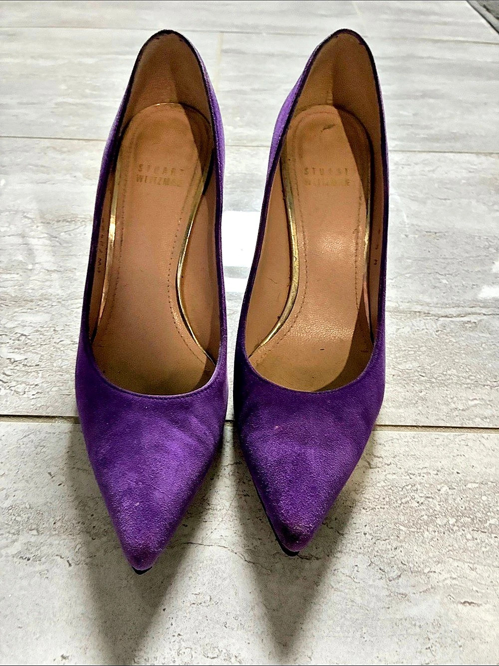 Stuart Weitzman Purple Pointed-Toe Heels